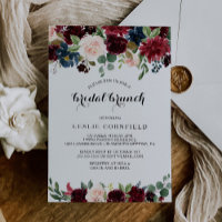 Autumn Rustic Dazzling Burgundy Bridal Brunch