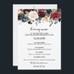 Autumn Rustic Dazzling Burgundy Kissing Menu<br><div class="desc">This autumn rustic dazzling burgundy kissing menu is perfect for a modern wedding reception. The design features burgundy,  red,  navy,  blue and blush radiant and graceful hand-painted flowers,  inspiring natural beauty.</div>