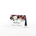 Autumn Rustic Dazzling Burgundy Thank You Card
