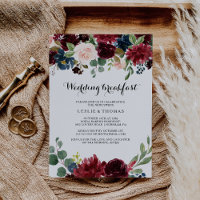 Autumn Rustic Dazzling Burgundy Wedding Breakfast