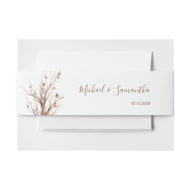 Autumn Rustic Deer Wedding Collection Invitation Belly Band (Front Example)