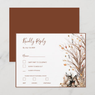 Autumn Rustic Deer Wedding Collection RSVP Card