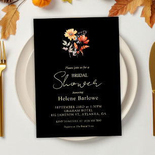 Autumn Rustic Elegant Floral Fall Bridal Shower Invitation