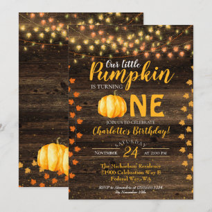 Autumn Rustic Fall Country Birthday Invitation