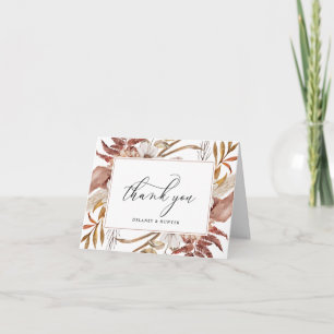 Autumn Rustic Floral Framed Personalized Thank You Card