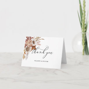 Autumn Rustic Floral Personalized Thank You Card
