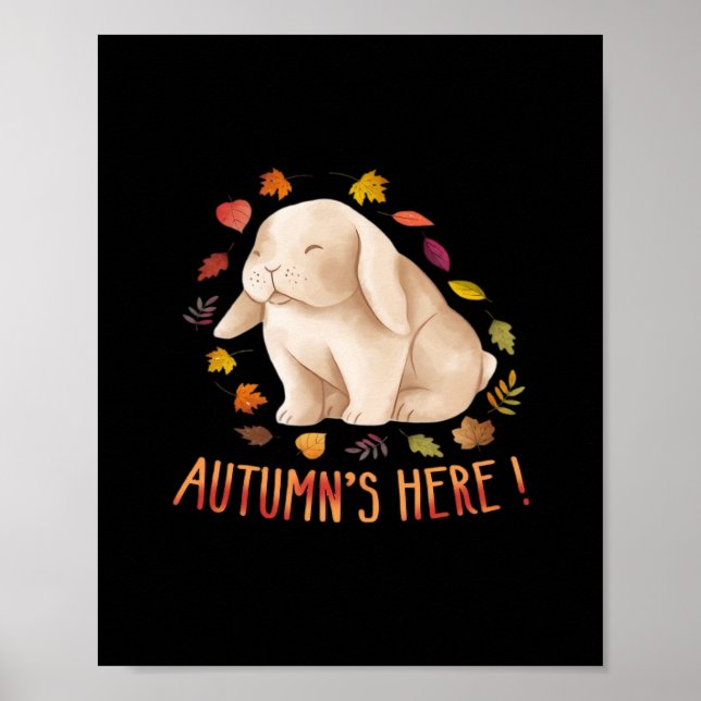 Autumn’s Says Cute Bunny Autumn It’s Fall Y’all Poster (Front)