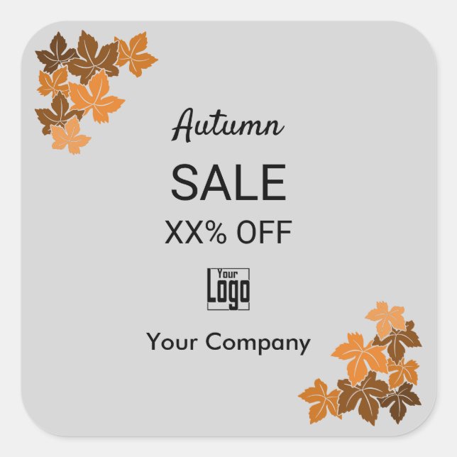 Autumn Sale on Marketing Collateral Square Sticker (Front)