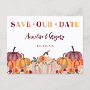 Autumn Save Our Date Announcement Postcard