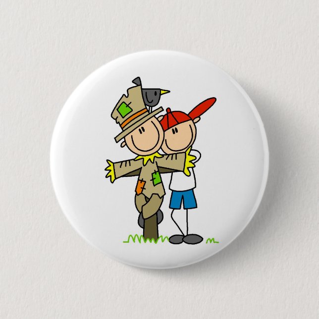 Autumn Scarecrow 2 Inch Round Button (Front)