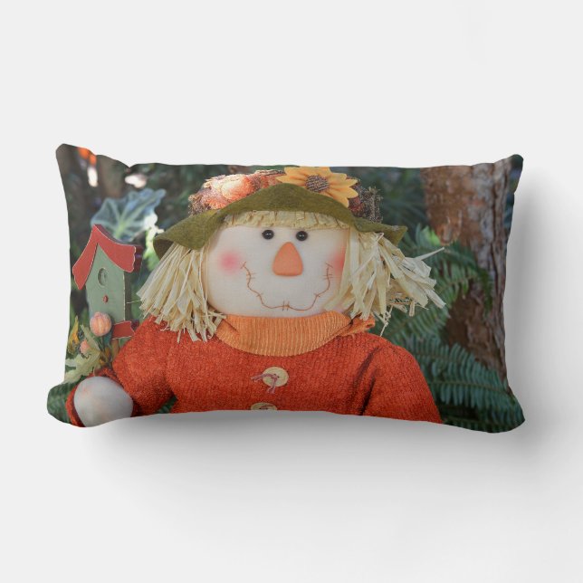 Autumn Scarecrow Doll Lumbar Pillow (Front)