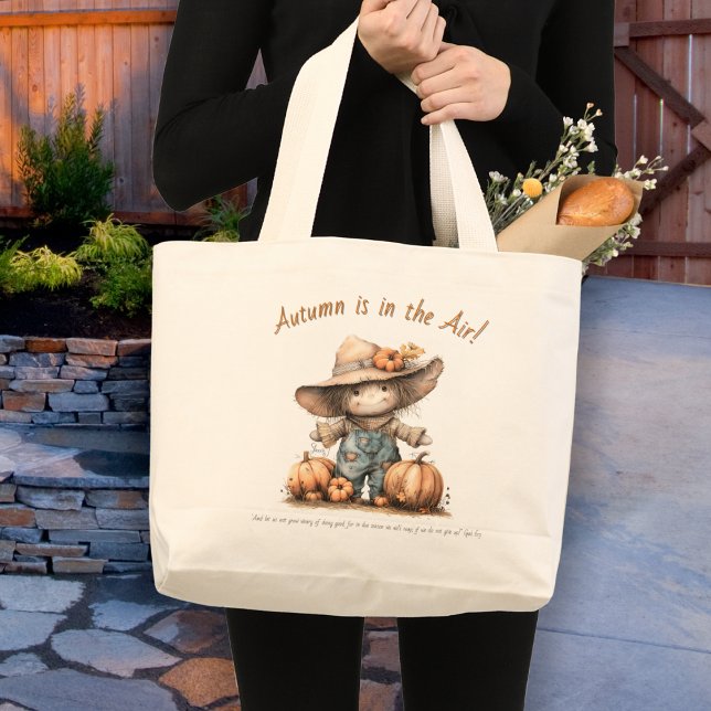 Autumn Scarecrow Inspirational large Tote bag (Creator Uploaded)