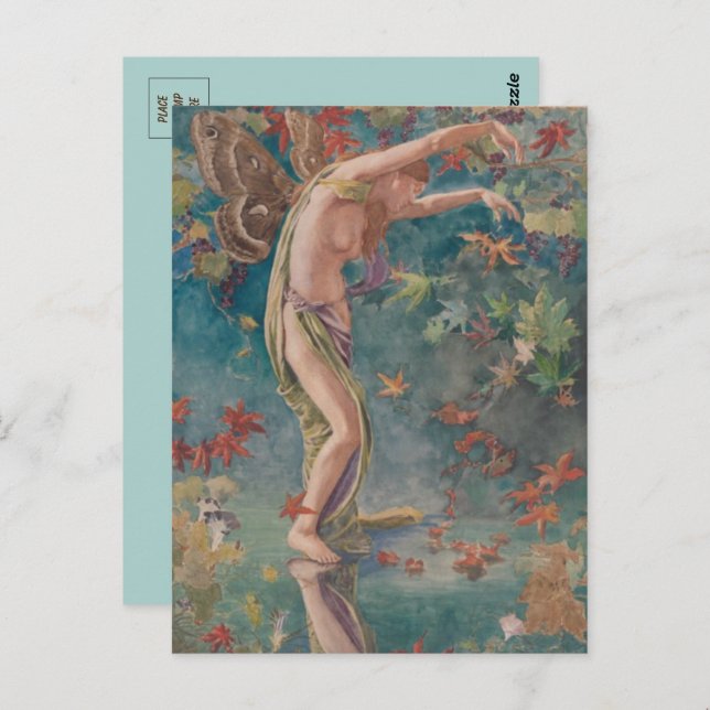 Autumn Scattering Leaves Postcard (Front/Back)