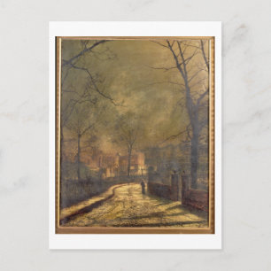 Autumn Scene, Leeds, 1874 (oil on board) Postcard