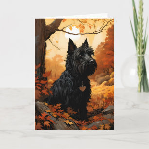 Autumn Scottish Terrier Card
