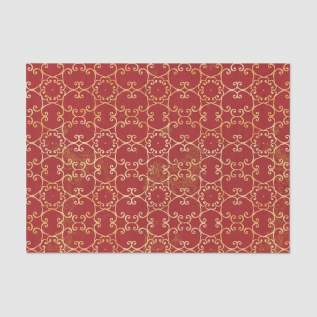 Autumn Scrolls Pattern Tissue Paper (Front)