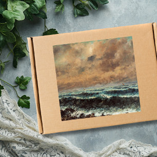 Autumn Sea – Gustave Courbet Square Sticker