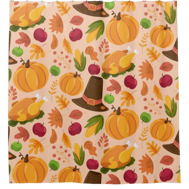 Autumn seamless pattern, cute fall cartoon texture (Front)