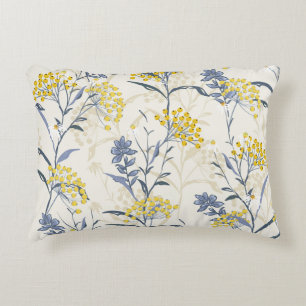 Autumn seamless pattern vintage with yellow berrie accent pillow