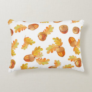 autumn seamless pattern with colorful oak leaves a accent pillow