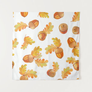 autumn seamless pattern with colorful oak leaves a tapestry