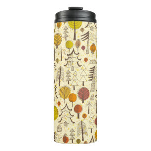 Autumn. Seamless pattern with forest, autumn backg Thermal Tumbler