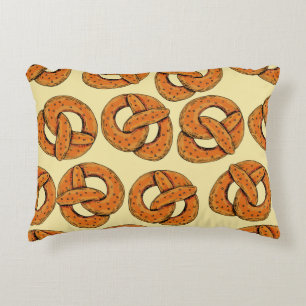 Autumn seamless pattern with pretzels,octoberfest accent pillow
