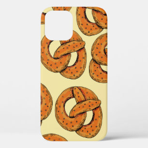 Autumn seamless pattern with pretzels,octoberfest iPhone 12 case