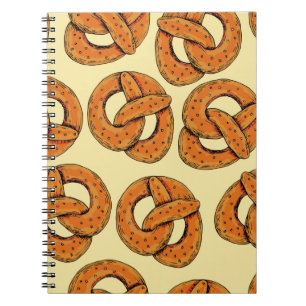 Autumn seamless pattern with pretzels,octoberfest  notebook