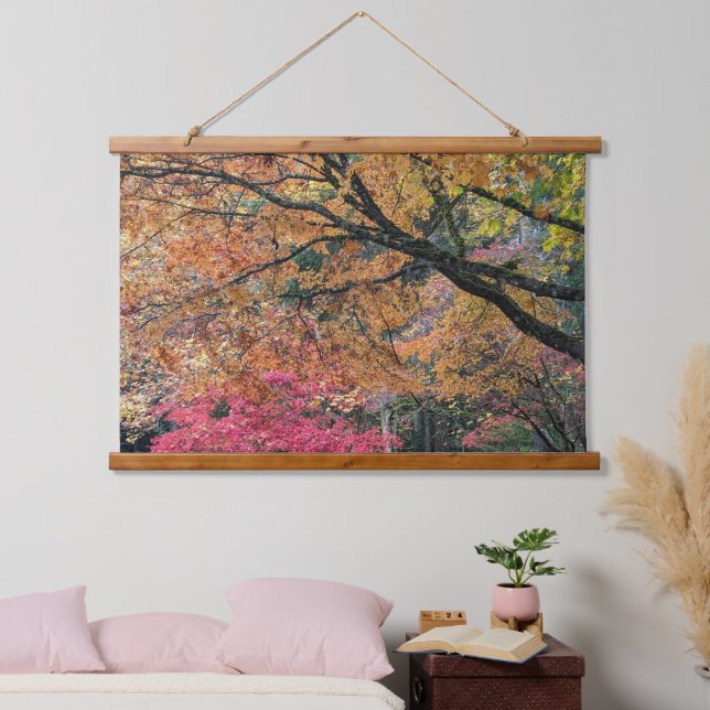 Autumn Season Leaf Colors Botanical Hanging Tapestry (Bedroom)