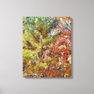 Autumn Season Nature Trees Close Up Art Canvas Print