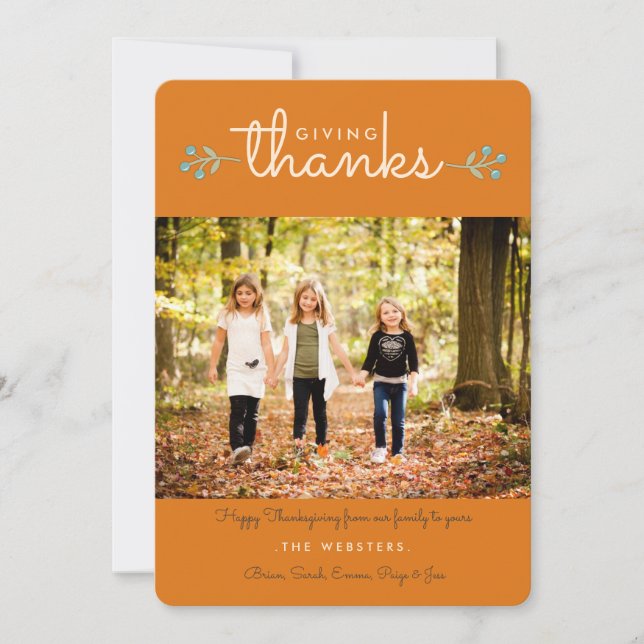 Autumn Season of Thanksgiving Photo Greeting Card (Front)