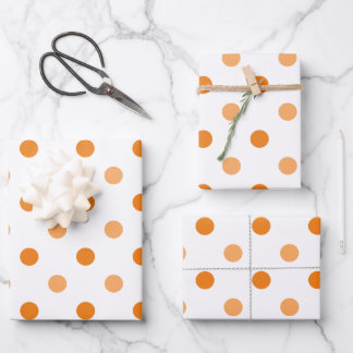 Autumn Season Polka Dot Pattern Wrapping Paper Sheet