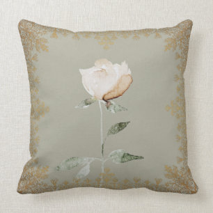 Autumn Season Sage Green Dusty Rose Throw Pillow