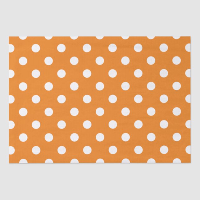 Autumn Season White Polka Dot Pattern Tissue Paper (Front)
