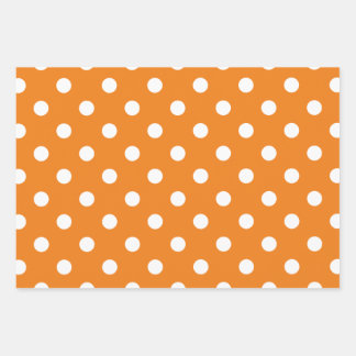 Autumn Season White Polka Dot Pattern Wrapping Paper Sheet