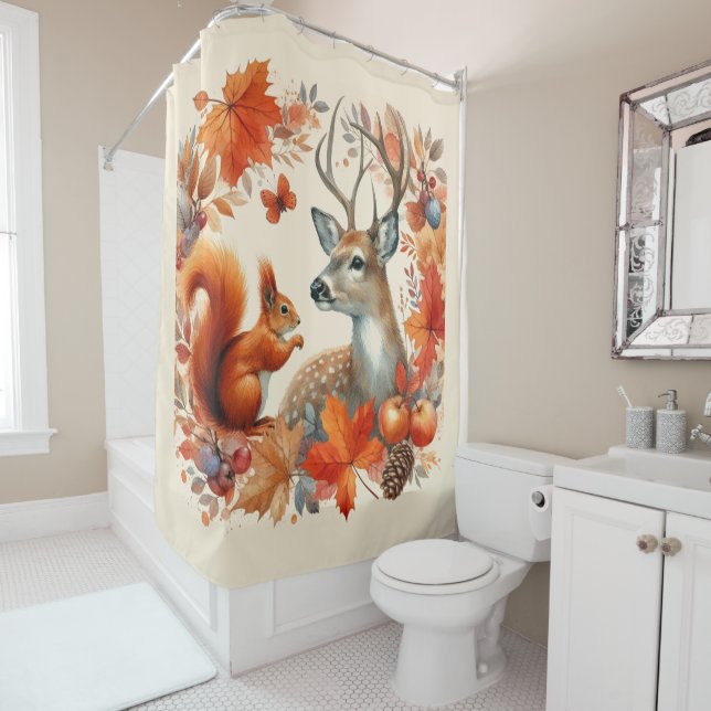 Autumn Season Wildlife and Orange Leaves  (In Situ)