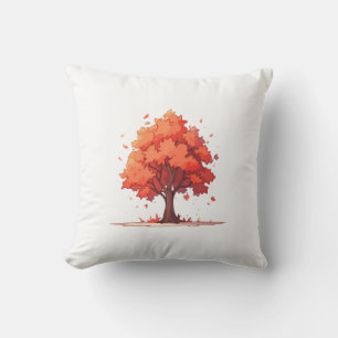 Autumn Serenity Tree Throw Pillow