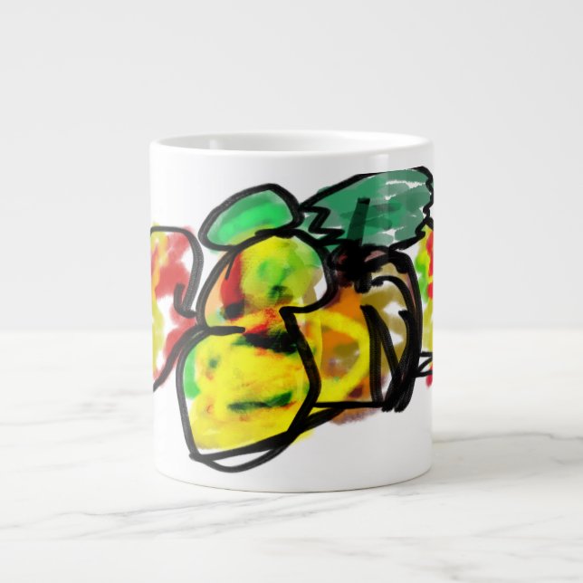 Autumn set pumpkin squash large coffee mug (Front)