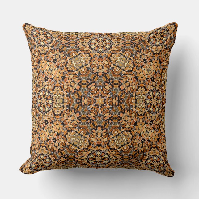 Autumn Shades Fractal Throw Pillow (Front)