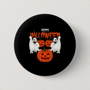 Autumn shirt with pumpkin face ghosts of autumn  2 inch round button