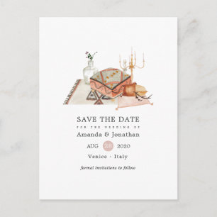Autumn Shrine Bohemian Wedding Save the Date Announcement Postcard