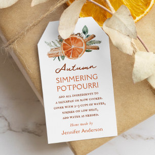 Autumn Simmering Potpourri Fall Stovetop  Gift Tags