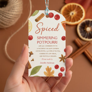 Autumn simmering potpourri gift tags