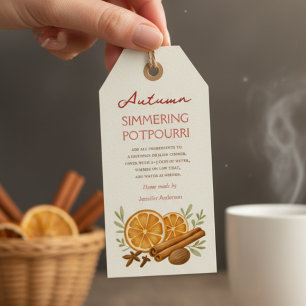 Autumn simmering potpourri gift tags