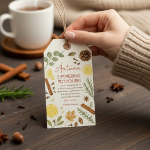 Autumn simmering potpourri gift tags