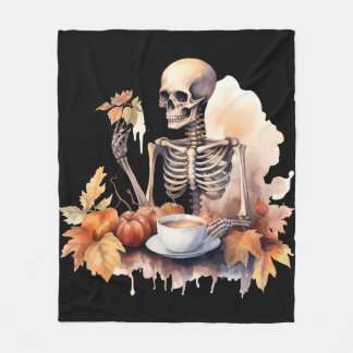 Autumn Skeleton Fleece Blanket