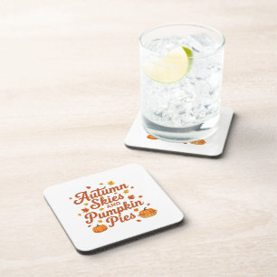 Autumn Skies And Pumpkin Pies Coaster