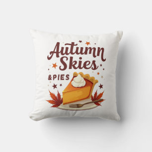 Autumn Skies and Pumpkin Pies Fall Throw Pillow