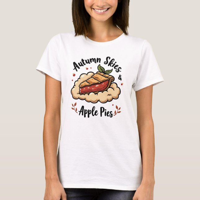 Autumn Skies & Apple Pies - Cozy Pie on Cloud T-Shirt (Front)